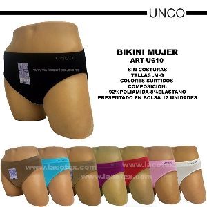 Braga mujer bikini Unco U610 Pack de 12 Sin costuras 