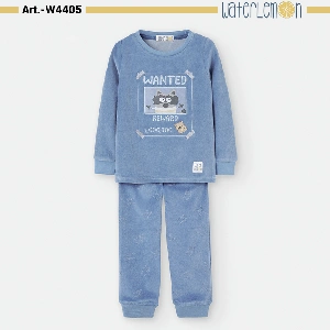 Pijama infantil niño Waterlemon WAT4405 Otoño-Invierno Terciopelo