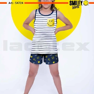 Pijama infantil niña Smiley 54724 Primavera-Verano
 