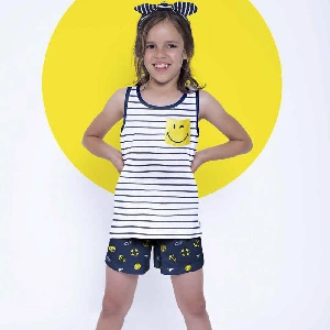 Pijama infantil niña Smiley 54724 Primavera-Verano
 