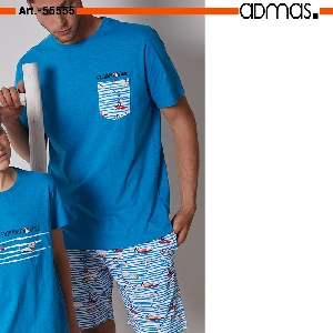 Pijama de hombre Admas 55555 de punto slub primavera-verano