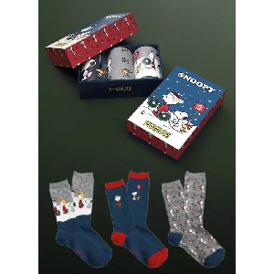 Calcetín hombre Snoopy 21091P Pack de 3 Navidad