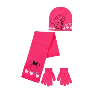 Conjunto niña Minnie HY40014 Gorro Bufanda Guantes