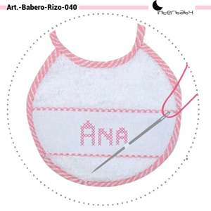 Babero bebe Interbaby 40 redondo de rizo para bordar