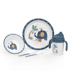 Set Vajilla En Silicona Para Bebe Cubiertos 5 Piezas Sin Bpa