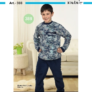 Pijama infantil niño Kinanit KN185 coralina Otoño-invierno
