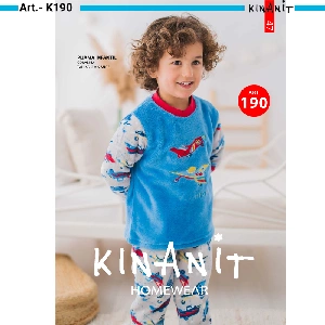 Pijama infantil niño KinaNit KN190 otoño-invierno coralina