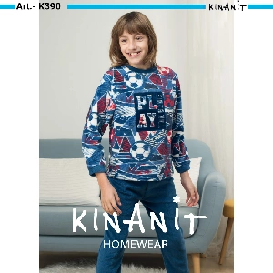 Pijama infantil niño KinaNit KN390 otoño-invierno coralina