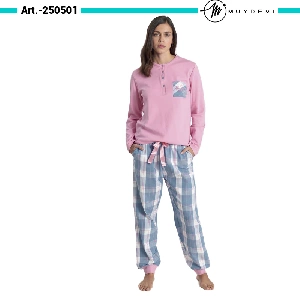 Pijama mujer Muydemi 250501 otoño-invierno Interlock/Franela