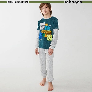 Pijama infantil niño Tobogan 22208109 Otoño-invierno terciopelo