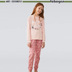Pijama infantil niña Tobogan 22208212 Otoño-invierno terciopelo