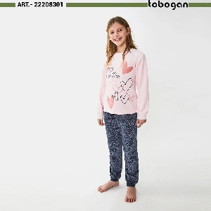 Pijama infantil niña Tobogan 22208301 Otoño-invierno terciopelo