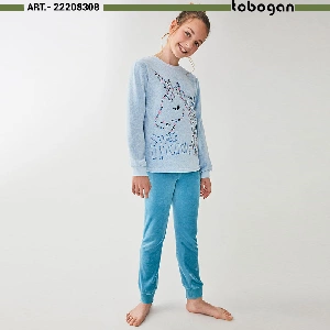 Pijama infantil niña Tobogan 22208308 Otoño-invierno terciopelo