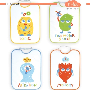 Babero bebe Ti-Tin TT4269.22 microfibra estampado impermeable.