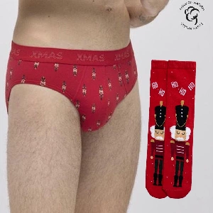 Pack Slip+Calcetín hombre Ysabel Mora 20432 Navidad